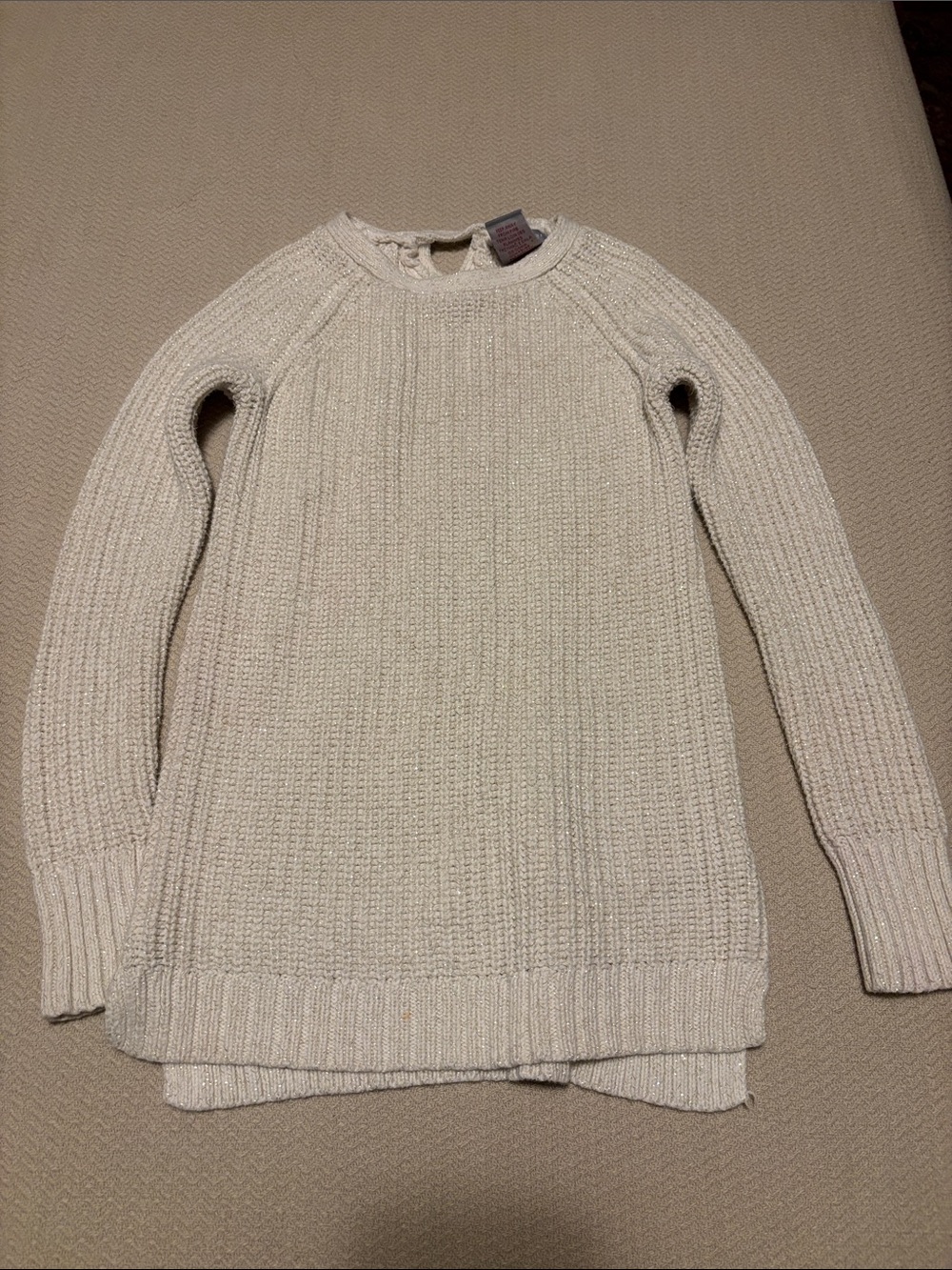 Tahari Cream Crewneck Knit Sweater Top